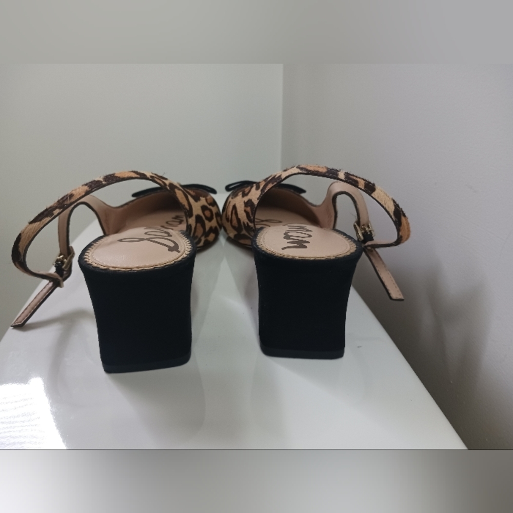 Sam Edelman Alwyn Leopard Print Calf Hair Slingback - Picture 3 of 4